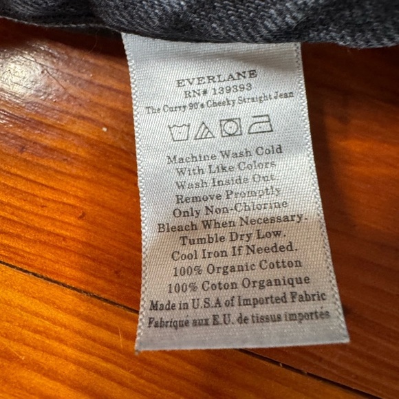 Everlane Black The Curvy 90's Cheeky Striaght Jeans In Hartford Night 31A - Picture 4 of 8